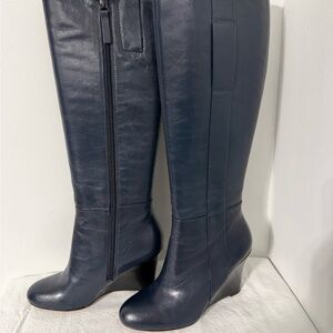 Nine West Dark Blue Tall Leather Boots